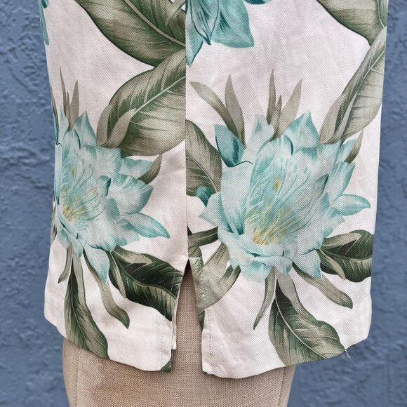 Vintage Silk Tank Top Shell by Tommy Bahama Medium Tropical Vacation - Picture 6 of 10